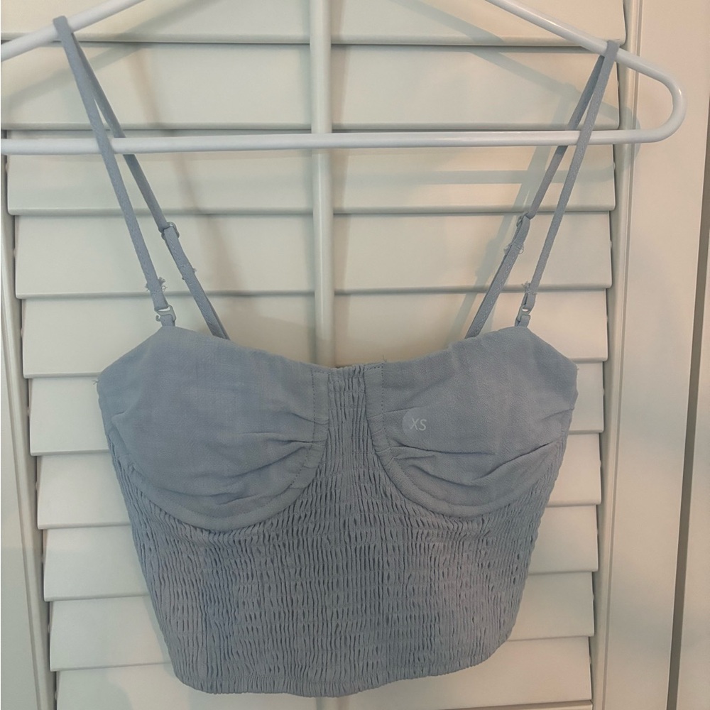 PacSun La Hearts Sky Blue Smocked Camisole